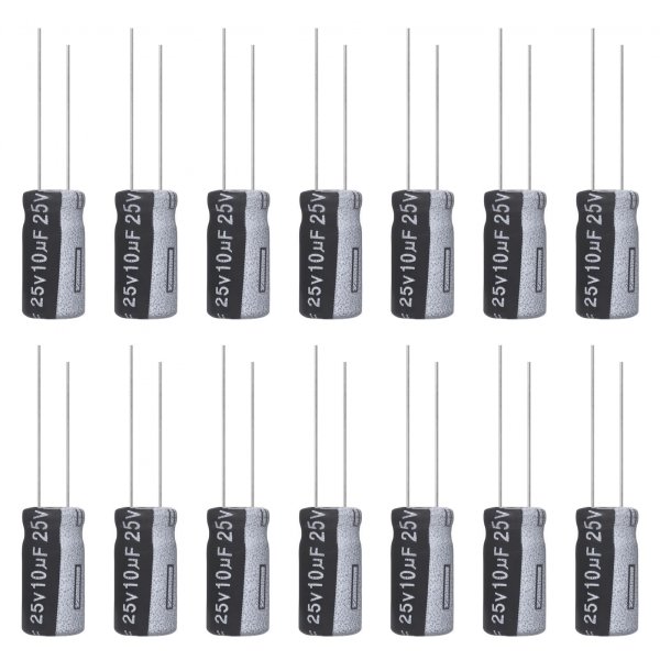 ALLECIN 10uF 25V 5x11mm Electrolytic Capacitor 10 UF MFD 25 Volt 0.2x0.43in Aluminum Capacitors (Pack of 15)