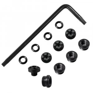 Cool Hand 1911 Grip Screws & Bushings for Slim 1911 Full Size/Compact, T10 Torx Key, 4 O Rings, Stainless Steel, Black, 1911S-BUSH-SCR