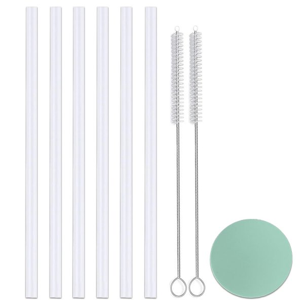 Greant 6 Pack Replacement Straws for Hydro Flask Straw Lid Wide Mouth Bottle, 9.8''L X 0.33'' W, for Hydroflask Wide Mouth Flex Straw Cap, Plastic, Cuttable