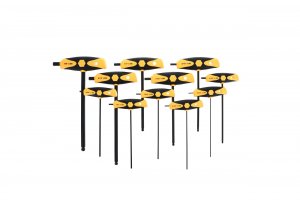 Wiha 33494 11-Piece Soft Grip T-Handles Ball Hex Inch Dual Drive