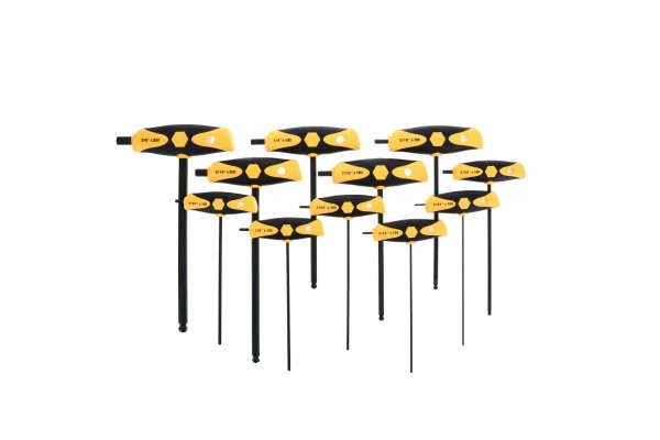 Wiha 33494 11-Piece Soft Grip T-Handles Ball Hex Inch Dual Drive