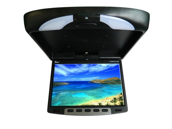 TView T139DVFDBK 13 Flipdown Wide Screen with Built in DVD Player-Black