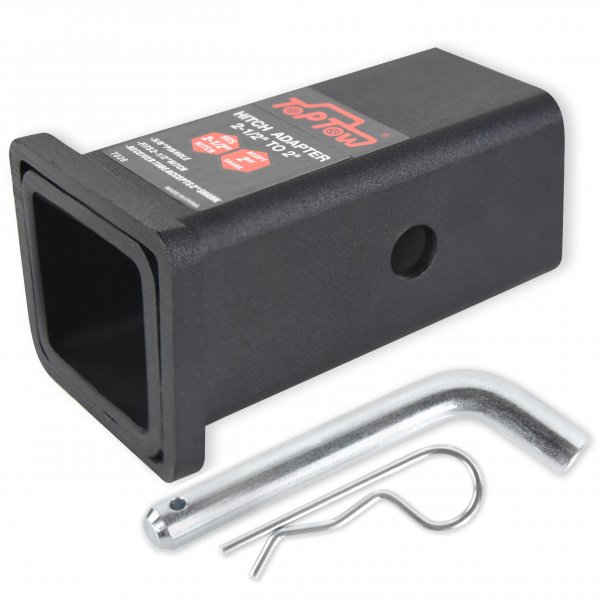 TOPTOW 64028HP Trailer Hitch Adapter 2-1/2" to 2" Hitch Reducer Sleeve | Carbon Steel, 5/8 inch Pin & Clip Included