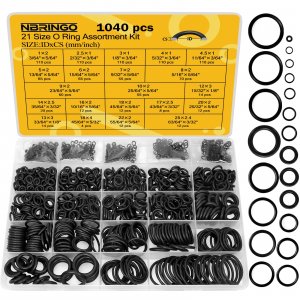 NBRINGO 1040 PCS 21 Size O Ring Assortment Kit, Industrial-Grade Nitrile Rubber O-Rings for Automotive Repairs, Kitchen Faucets, Pressure Washers and Assorted Plumbing - Durable & Oil Resistant