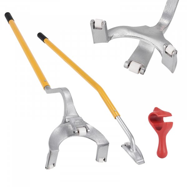 VEVOR Steel Tire Mount Demount Tool 22.5" to 24.5" Semi Tire Changing Tool with Extra Bead Holder, Tubeless Truck Bead Breaker Manual Tire Changing Tools for Car Repairing (Yellow)