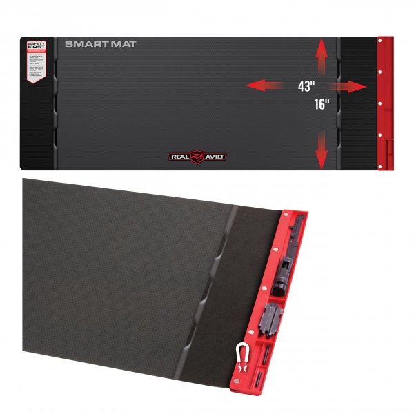 Real Avid Gun Cleaning Mat for Rifles & Shotguns, 43”x16” Oil & Solvent Resistant Long Gun Cleaning Mat with Magnetic Parts Tray, Non-Slip Padded Gun Workbench Mat for Rifle & Shotgun Maintenance