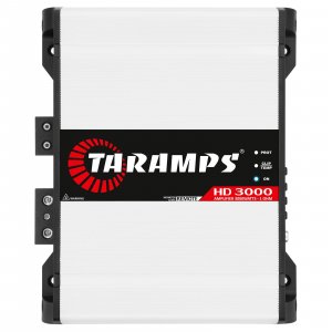 Taramps HD 3000 1 Ohm White 1 Channel Amplifier 3000 Watts RMS Digital, Crossover, Low/High Pass, Bass Boost, Gain Control, Car Audio System Mosfet Monoblock Full Range, LED Monitor Indicator, HD 3k