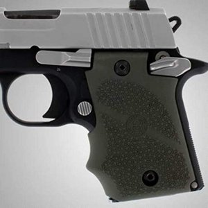Hogue 98081 Sig Sauer P938 Ambi Safety Rubber Grip With Finger Grooves Od Green