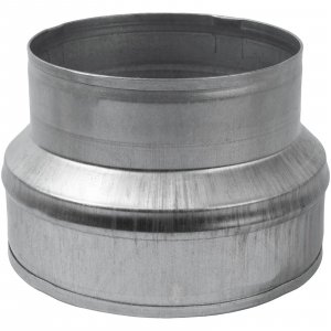 ECOPRO VENT 6" to 5" Inch Male-Fit Galvanized Steel Round Duct Reducer - Pipe Fitting Increaser Reducer - Drain, Waste and Vent Conduit Transition Adapter - Metal Tube Reducing Coupling
