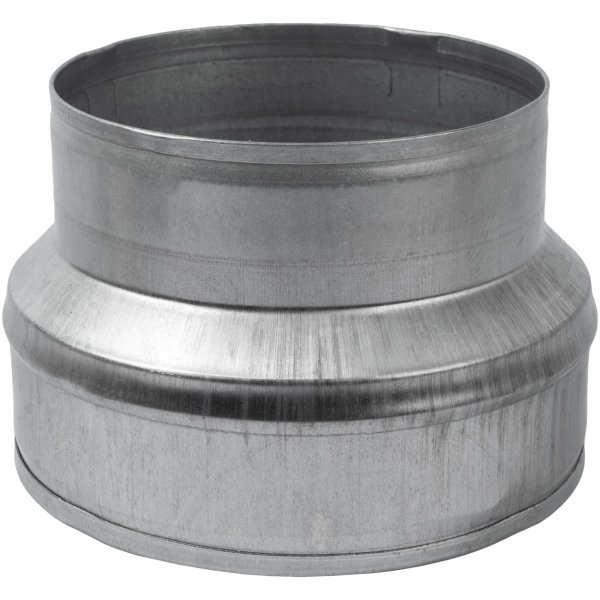 ECOPRO VENT 6" to 5" Inch Male-Fit Galvanized Steel Round Duct Reducer - Pipe Fitting Increaser Reducer - Drain, Waste and Vent Conduit Transition Adapter - Metal Tube Reducing Coupling