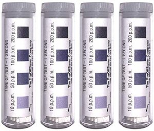 Chlorine Test Strips for Restaurants & Food Services, 4 x Vial of 100 Sanitizer Testing Kits, Precise Bleach Test Strips, 0-200 PPM Testing Kit for Sanitizing Solutions by FryOilSaver Co. FMP 142-1362