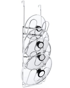 QIHS Pot Lid Organizer,304stainless steel door hanging pot lid rack (Modern,Four-layer)