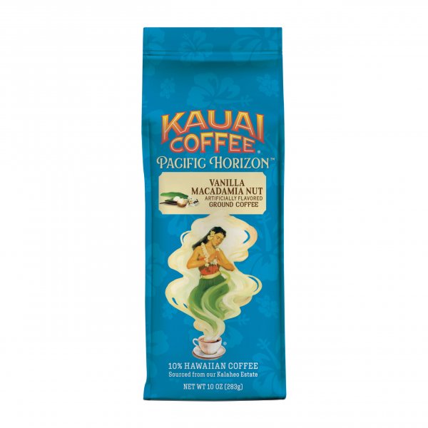Kauai Coffee Ground Coffee - Vanilla Macadamia Nut, 10 oz Bag