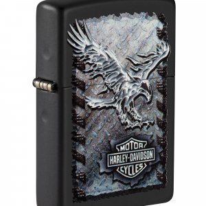 Zippo 28485 Harley-Davidson Iron Eagle, Black Matte