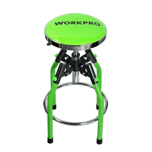 WORKPRO Heavy Duty Adjustable Hydraulic Shop Stool, Green