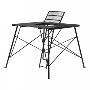 Muddy Ground Blind Platform, 65" L x 65" W Steel Outdoor Hunting Trap Door for Deer, Antelope and Elk, 500 Pound Weight Capacity, Black