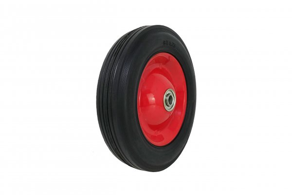 Shepherd Hardware 9636 8-Inch Semi-Pneumatic Rubber Tire, Steel Hub with Ball Bearings, Ribbed Tread, 1/2-Inch Bore Centered Axle