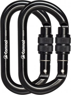 CAMNAL Screwgate Locking Climbing Carabiner Clips, Heavy Duty Carabiners UIAA Certified 25KN, Rock Climbing Carabiner Screw Lock for Rock Climbing, Mountaineer, Hammock, Rappelling, Outdoor Equipment