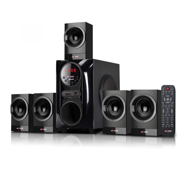 Axess MSBT3911BK Mini Entertainment System 5.1 Channel BTUSBSDFM 20w+10Wx5