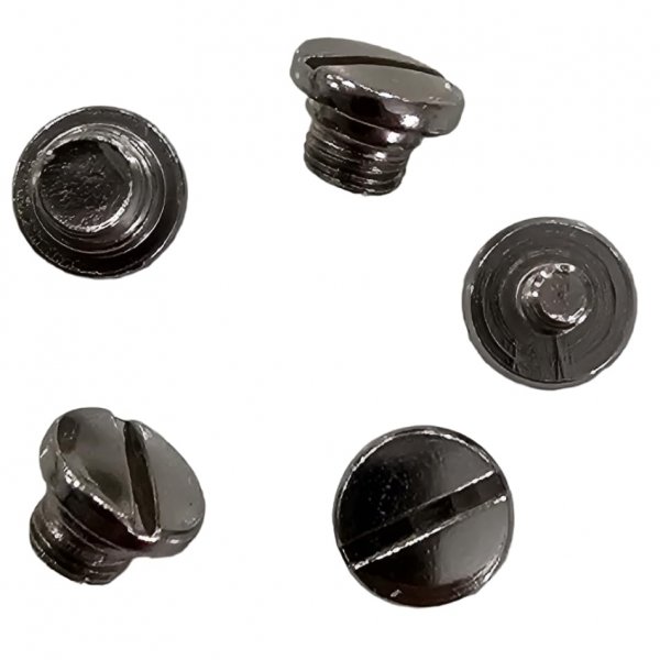 Nickel Grip Screws Set for Taurus PT92, PT96, PT57, PT58, PT92C, PT99, PT100, PT101, PT908, PT945, 4 Fat Screws & 1 Slim Screw Included