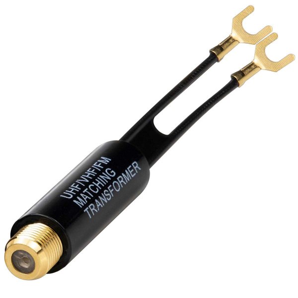Ancable 1-Pack Gold Plated - 75 Ohm to 300 Ohm Adapter - UHF/VHF/FM Balun Transformer - Antenna Transformer Converter Adapters with F Female Jack for TV, Radio, Coax Antenna