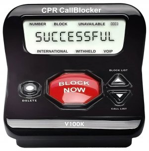 CPR V100K Call Blocker for Landline Phones - Block Unwanted Calls with One Touch Big Red Button - Pre-Loaded with 100,000 Known Nuisance Numbers - Requires Caller ID