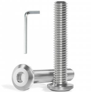 VGBUY M8-1.25 x 60 mm 16Pcs Flat Head Hex Socket Cap Screws Bolts,304 Stainless Steel 18-8,Full Thread,Hex Spanner Included (VG30131)