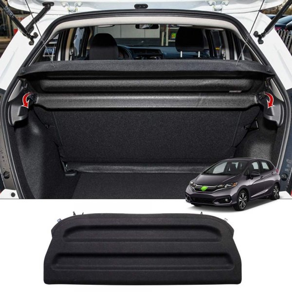Powerty Cargo Cover for 2015-2019 2020 Honda Fit Accessories Retractable Trunk Cover Security Cover Shielding Cargo Luggage Cover Black
