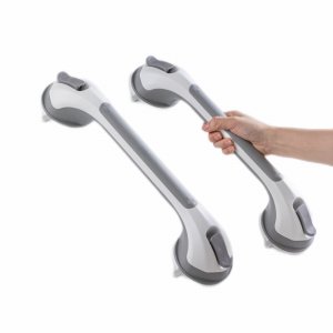 TAILI Grab Bars for Bathtubs and Showers 2 Pack Suction Grab Bar, Heavy Duty Shower Handle Removable Bath Handrails for Seniors and Elderly, Bathroom Safety Grip No Drilling Waterproof,Grey,G9