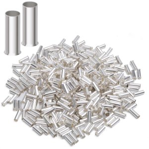 XHF 1000 PCS AWG 20/0.75mm² Wire Ferrules Crimper Plier Non Insulated Crimp Pin Terminal Cord End Terminals Silvery