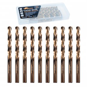 RCINDUS (10PCS) 5/16" Cobalt Drill Bit, HSS M35 Metal Drill Bits for Steel, Stainless Steel, Cast Iron, Hard Plastic and Wood