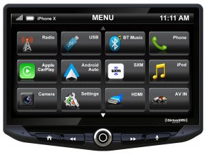 Stinger HEIGH10 Universal 10” HD Touchscreen Multimedia Car Stereo, Apple CarPlay & Android Auto Radio, Bluetooth Receiver Head Unit, SiriusXM Ready, GPS, Audio EQ, Built-in Amplifier, Camera Inputs