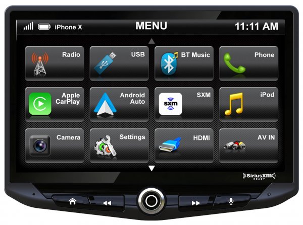 Stinger HEIGH10 Universal 10” HD Touchscreen Multimedia Car Stereo, Apple CarPlay & Android Auto Radio, Bluetooth Receiver Head Unit, SiriusXM Ready, GPS, Audio EQ, Built-in Amplifier, Camera Inputs