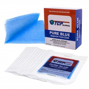TCP Global Pure Blue Superior Tack Cloth, Tack Rags, 12-Pack