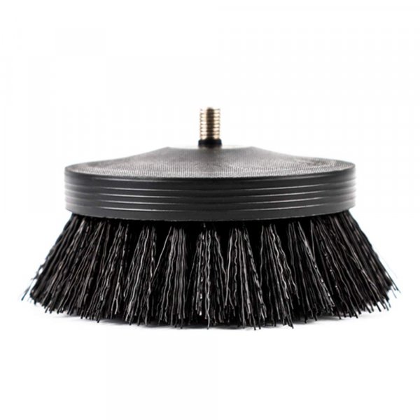 SGCB PRO 3.5” Carpet Drill Brush With Drill Attachment, Heavy Duty Car Detailing Scrubbing Brush Pneumatic Scrubber Stiff Brush For Cleaning Car Interior Carpet Upholstery Leather Seat Floor Mat Tires