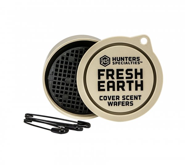 Hunters Specialties Long Lasting Cover Scent Wafers for Hunting - 3 Wafers Per Pack, 3 Safety Pins Included, FRESH EARTH