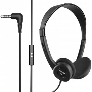 MAXELL 199845 HP-100M On-Ear Wired Headphones with Microphone