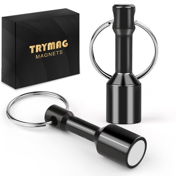 TRYMAG 2 Pack Magnet Key Chain Gold Testing Kit, Black