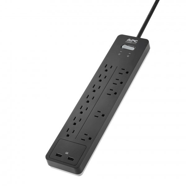 APC PH12U2 12Outlet SurgeArrest Home/Office Surge Protector 2 USB Ports 6ft Cord