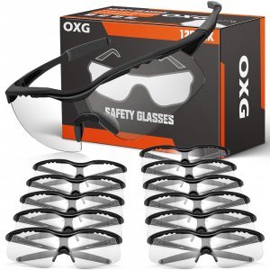 OXG 12 Pack Safety Glasses, ANSI Z87.1 Protective Eyewear for Men Women