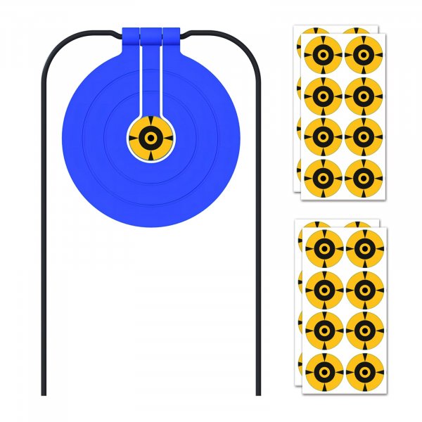 Atflbox Two in One Self-Healing Resetting Target, 8 Inch Gong High Caliber Spinner Target, Shooting Targets for Rifle, Pistol, Airgun, Handgun (Blue)