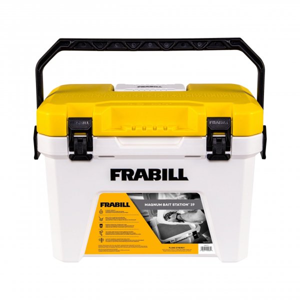 Frabill Magnum Bait Station 19 Quart Live Bait Well, White and Yellow