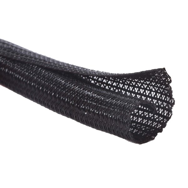 Alex Tech 25ft - 1/4 inch Cord Protector Wire Loom Tubing Cable Sleeve Split Sleeving for USB Cable Power Cord Audio Video Cable – Protect Cat from Chewing Cords - Black