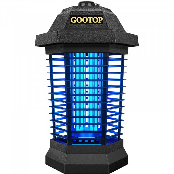 GOOTOP Bug Zapper Outdoor, Mosquito Zapper, 4200V 3 Prong Plug in Electric Fly Zapper, Mosquito Killer, Fly Traps, Flying Insects Zapper Indoor Outdoor, ABS Plastic Outer (Black)