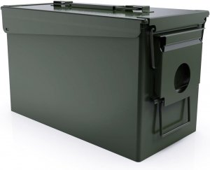 HARDROCK 50 Cal Ammo Can Metal 9mm Ammo Box Storage Crate case for Shotgun Bullet Rifle Nerf Ammunition Waterproof case-Gard Organizer Gifts for Men,Gift Boxes for Dad Husband Father