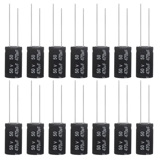 ALLECIN 470uF 50V 10x20mm Electrolytic Capacitor 470 UF MFD 50 Volt 0.39x0.79in Aluminum Capacitors (Pack of 15)