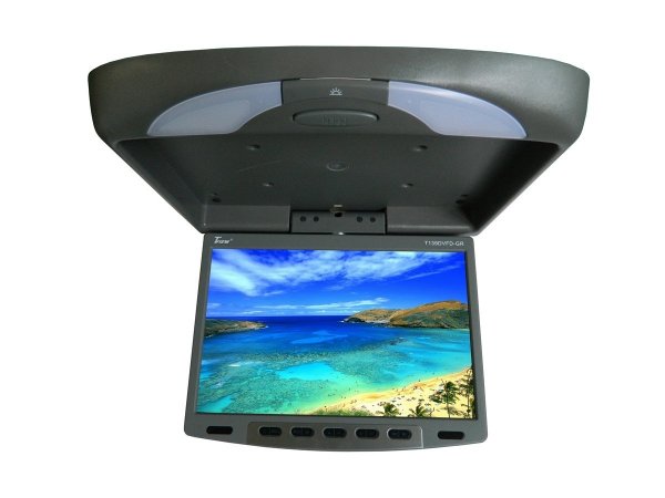 TView T139DVFDGR 13 Flipdown Wide Screen with Built in DVD Player-Gray