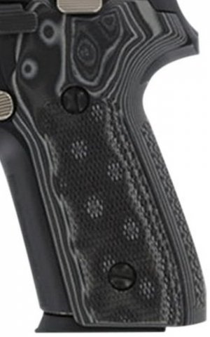 Hogue 28177BLKGRY Sig Sauer P228 P229 Da Sa Checkered G10 Gmascus Blackgrey
