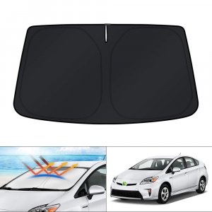 KUST Windshield Sun Shade for 2010-2013 2014 2015 Toyota Prius Hatchback (Not for Prius C or Prius V) Custom Fit Window Accessories Shade Foldable Sun Visor Protector Block UV Rays