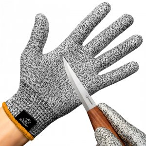 BeaverCraft Wood Carving Gloves CRG - Cutting Cut Resistant Gloves Level 5 for Whittling, Woodworking, Food Prep (M)